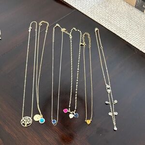 11 Pieces Sterling Silver 925 Gold Plated Necklaces